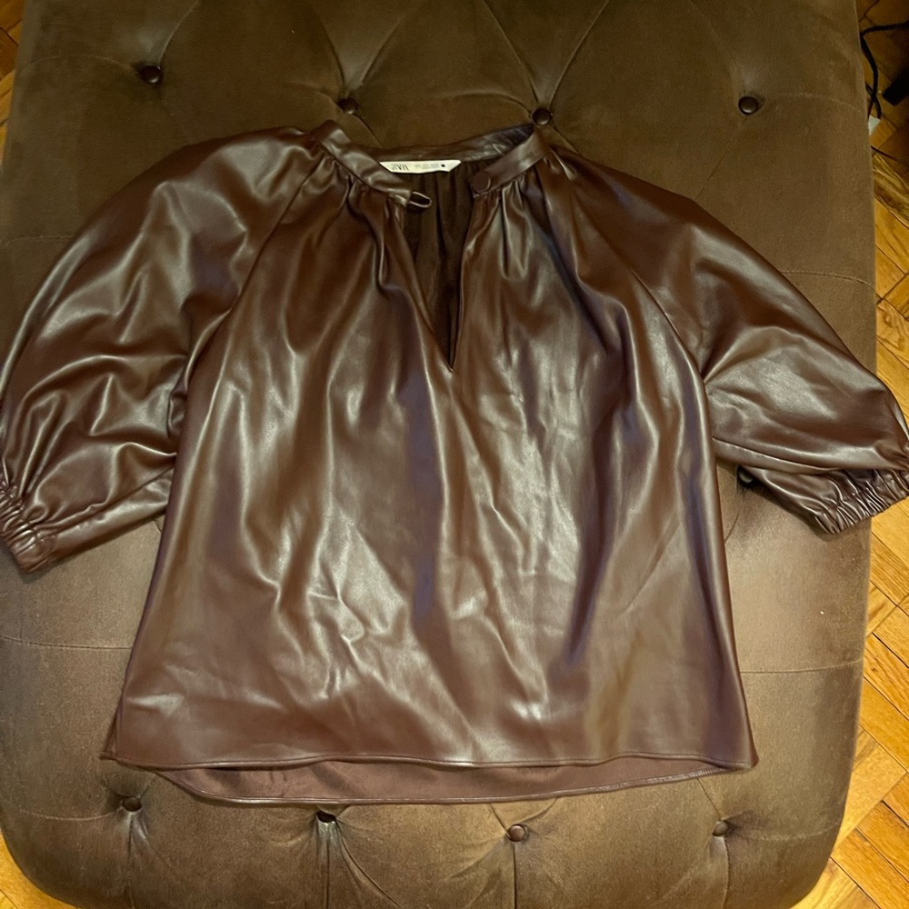 100% Zara Faux Leather Tunic